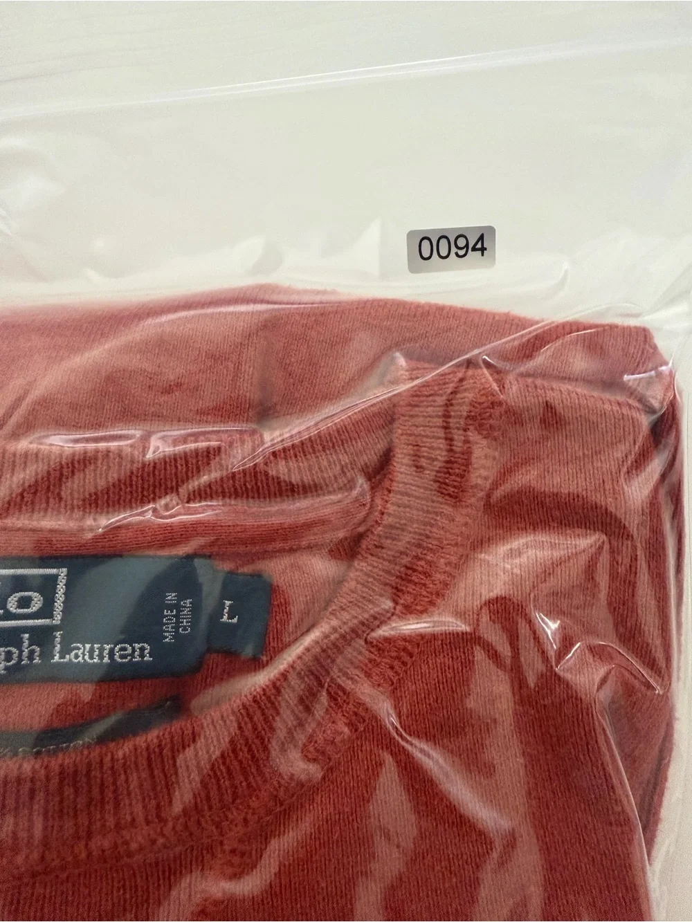 Polo Ralph Lauren Men’s Burnt Orange Crewneck Sweater w/ Green Pony Size Large